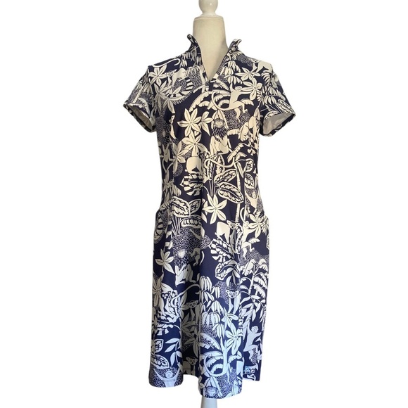 J. McLaughlin Germaine NWT Dress Swinging Palms Jungle Short Sleeve Casual - Picture 1 of 10
